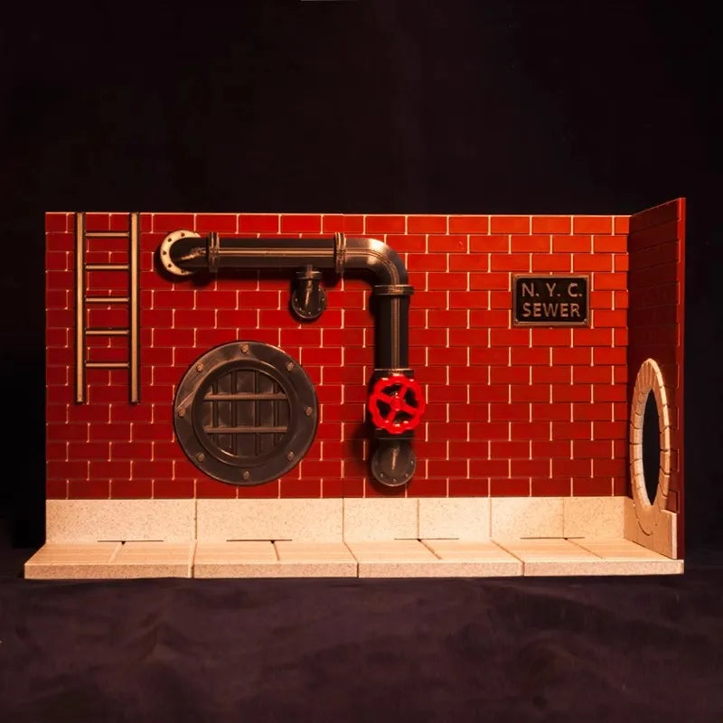 Wikeetoys Display Base New York Sewer  1/12 Scale for 6 Inch Action Figures TMNT Simple Scene for photos