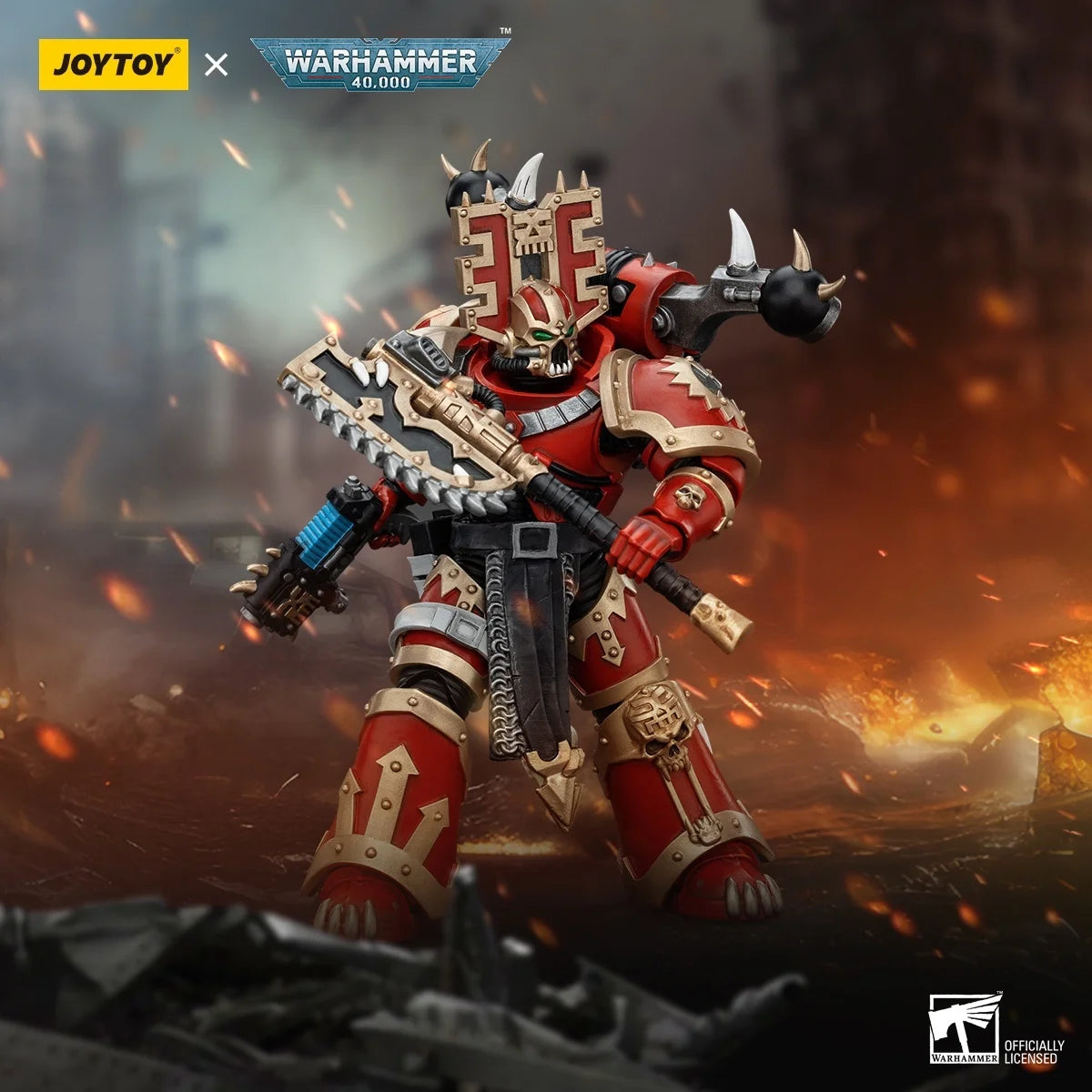 JOYTOY Warhammer 40k World Eaters Khorne Berzerker 4 Action Figures Original Collection Doll Decoration Gift Garage Model