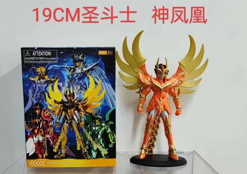 19CM Аниме Фигурка Phoenix Ikki Hyoga Seiya Shiryu Постоянна Броня Модел Детски Играчки PVC Кутия Детска Колекция Декорация