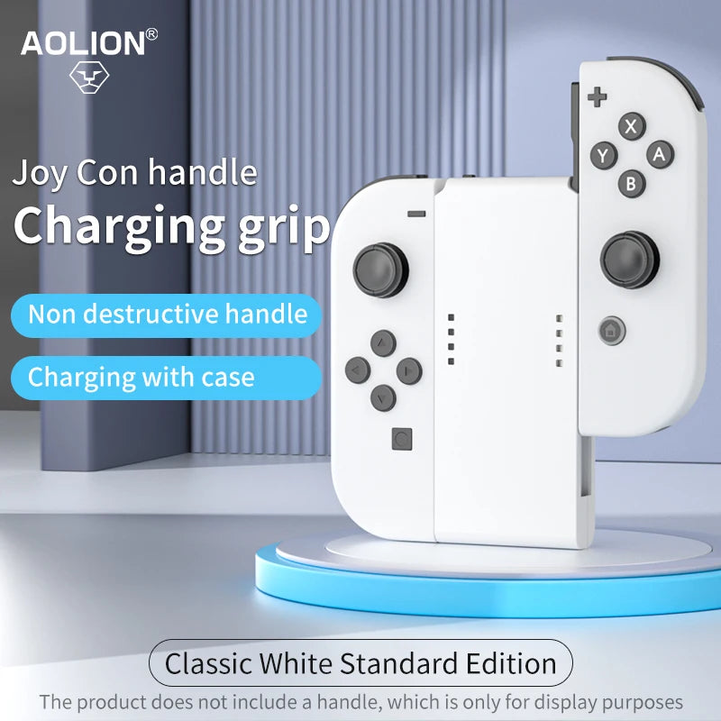 AOLION Portable Switch joncon Charging Grip Compatible With OLED 3400mAh Ultra Long Battery Life Stylish Gaming Accessory