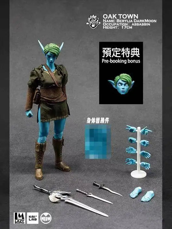 In Stock Lazy Studio 1/12 Oaktown 2 Wave Green-Haired Shepherd Black Horn Action Figure Desk Decor Ornament Toy Gifts