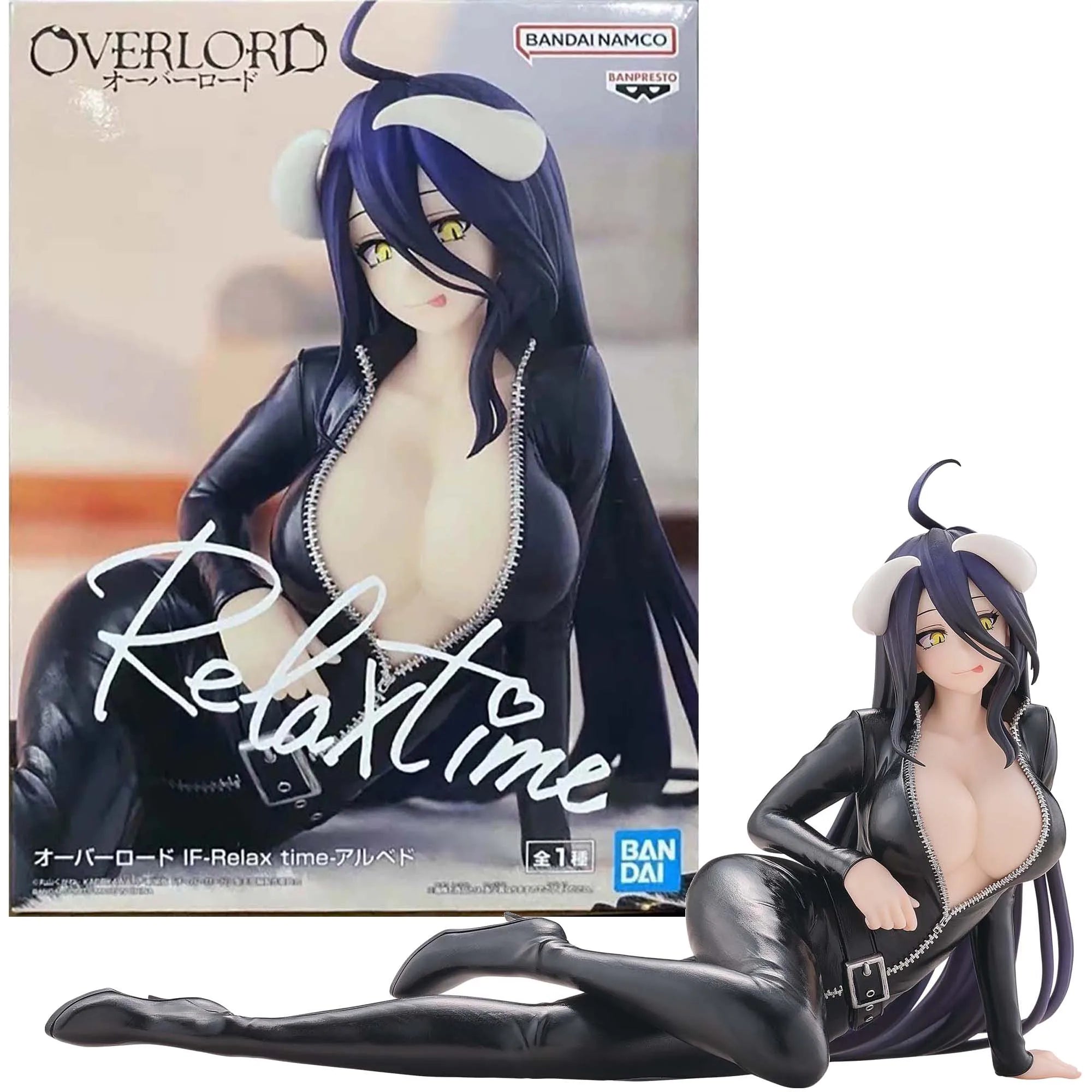 Auf Lager: Original Bandai BANPRESTO Succubus Overlord Albedo 20 cm PVC-Figur, hochdetailliertes Sammlermodell, Spielzeug, Geschenk