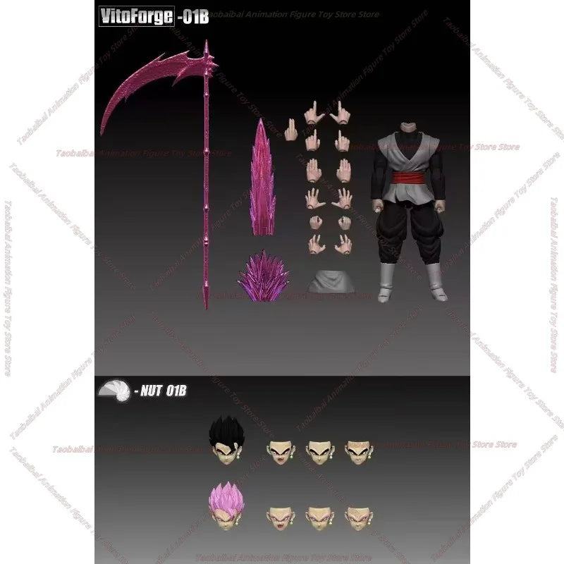 【In Stock Soon！】 VITOFORGE VF Studio Dragon Ball SHF ‘‘Unknown Scythe Lord’’ Black Goku/Gohan 1/12 Action Figures Anime Figures