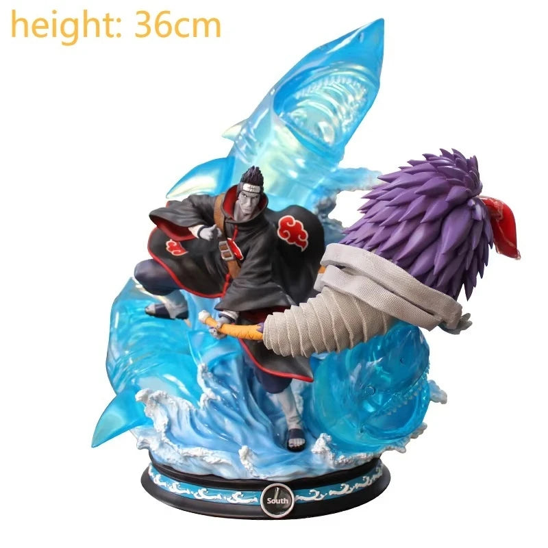 Gk Naruto Shippuden Anime 35 Cm Action Figure - Kurama Chakra Mode With Sasuke Itachi Statue Collection Toy Kyuubi Figma