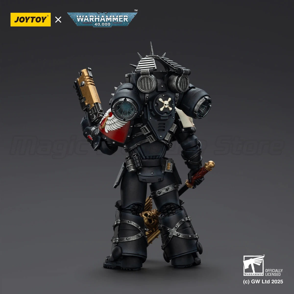 【MT】JOYTOY Warhammer 40K Blood Angels Lemartes with Jump Pack Blood Crozius and Absolver Bolt Pistol 1/18 Action