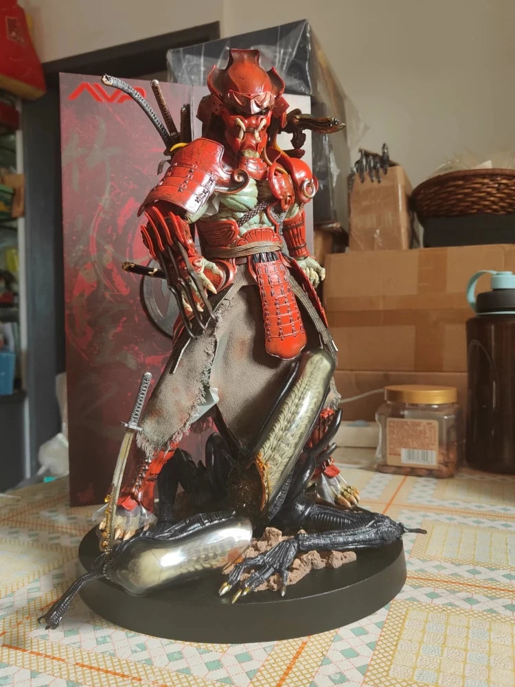In Stock Original Hottoys HT 1/6 Aliens Vs Predator AC06 Akaoni Samurai Predator 12inch Scale Collectible  Figure Model Toy