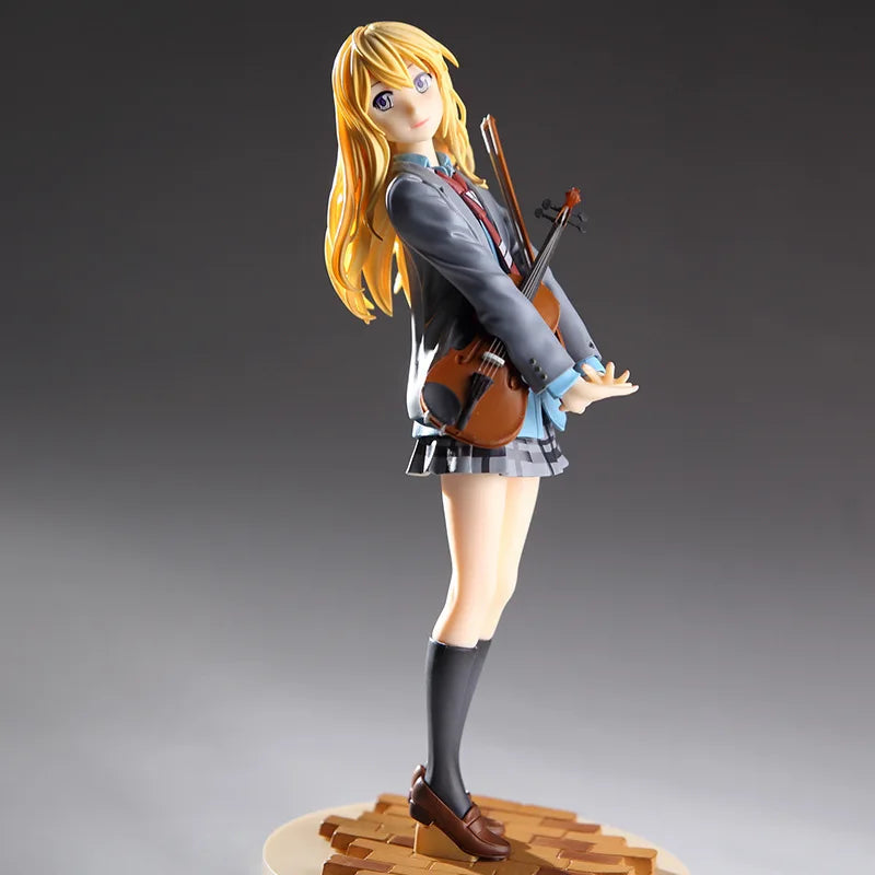 Anime-Musikmädchen mit Violine, braunes Haar, Figur, Sammlermodell als Geschenk