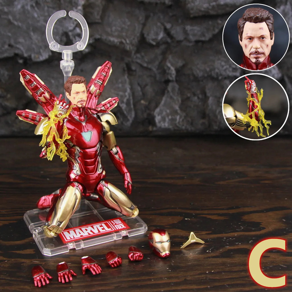 ZD Toys Marvel Iron Man MK85 2.0 LED 7" Action Figure The Infinity SAGA Mark LXXXV 1.0 Mark 85 Hologram Shield Nano Weapons Doll