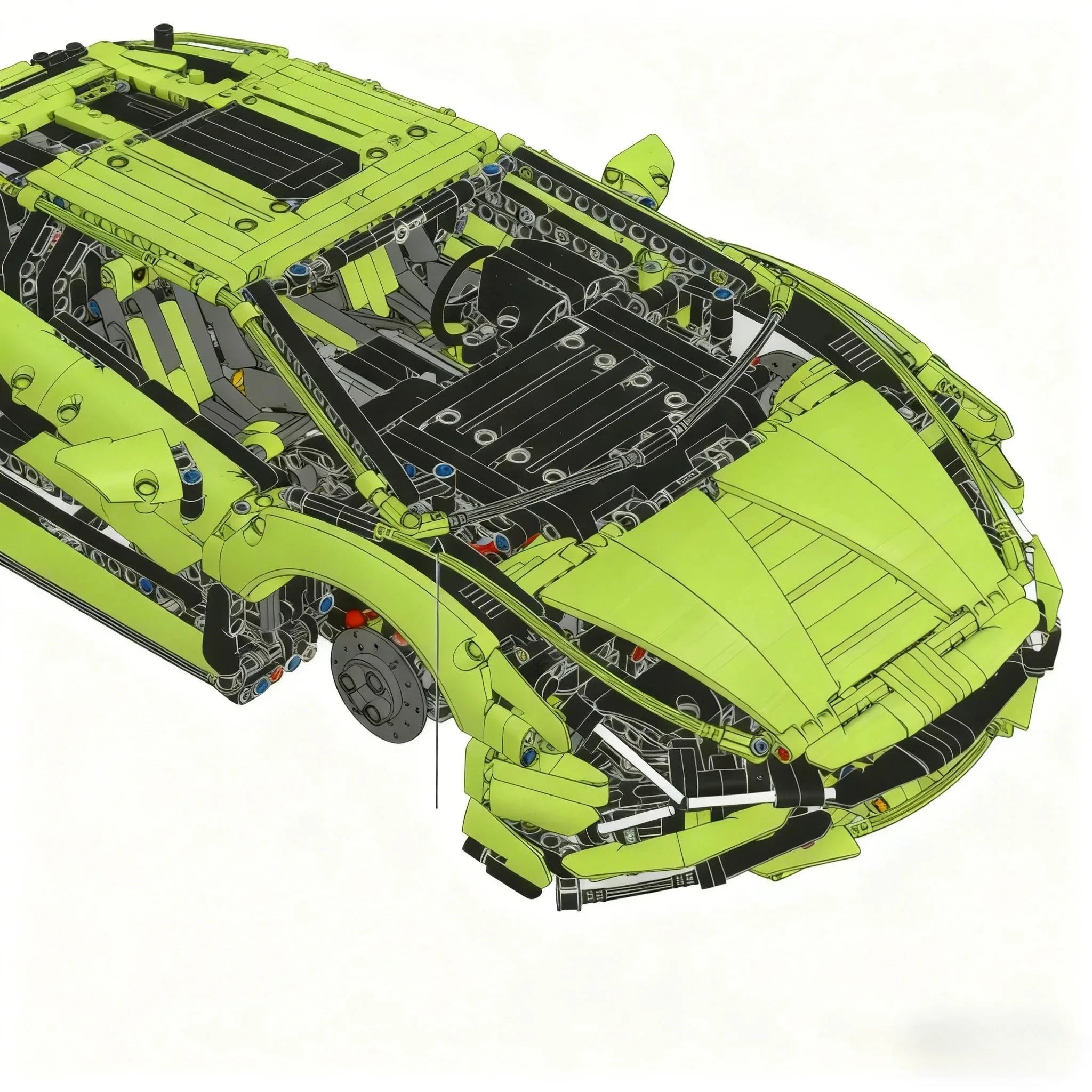 Green Luxury Sedan Supercar 42115 Building Blocks Sets Compatible with Legoed Particles Suitable for Christmas Gifts 3696pcs
