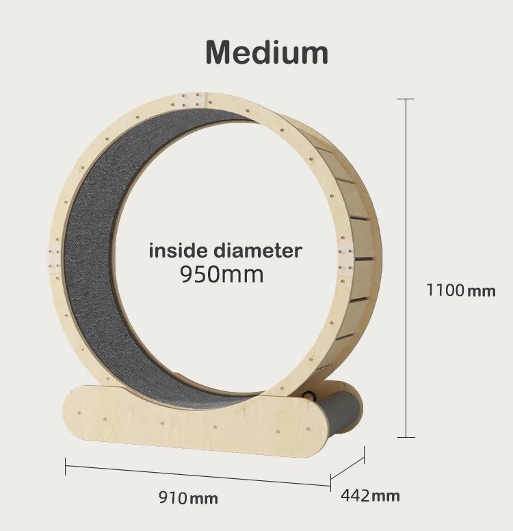 Luxury Cat Running Wheel Birch Wood Craft Multi-Layer Board Kraft Paper Rope Column Pet Exercise Interactive Toy Cat Treadmill