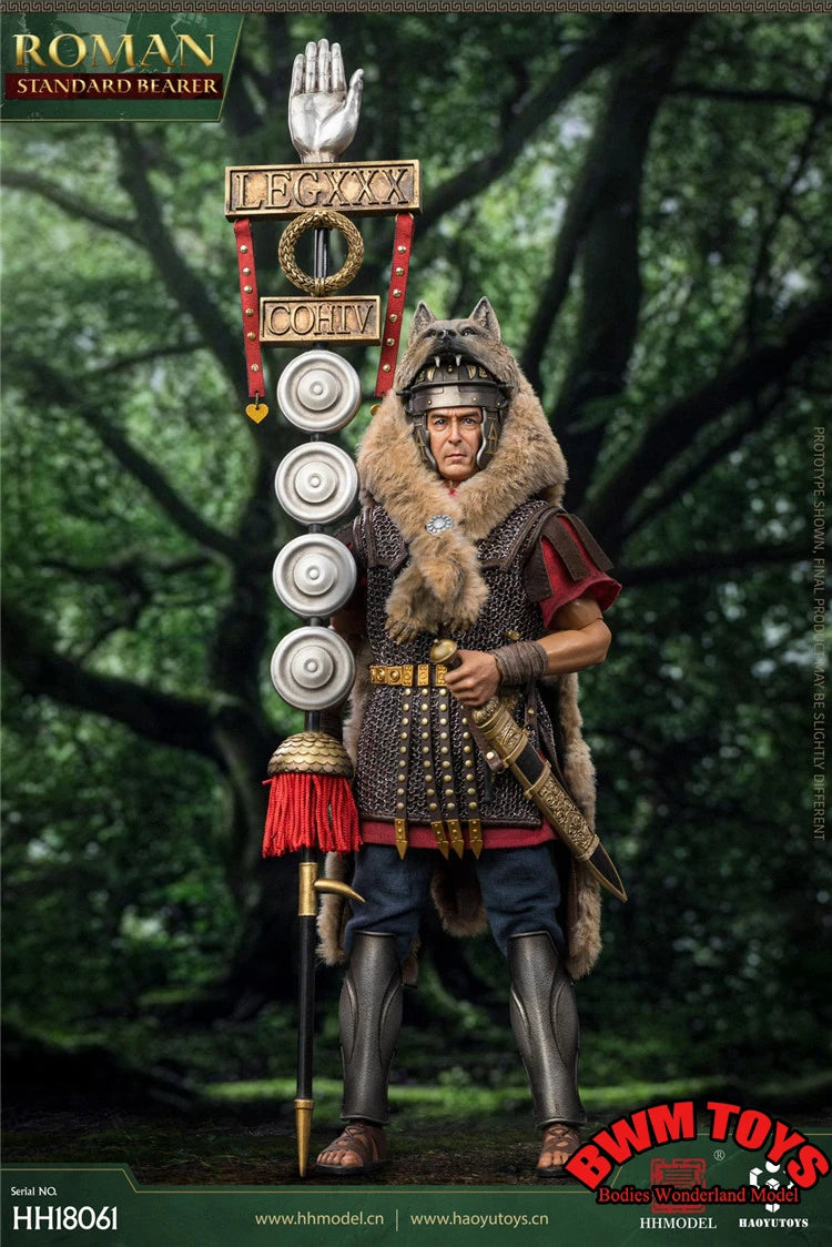 HHMODEL&HAOYUTOYS HH18061 1/6 Scale 12'' Male Imperial Legion Rome Flag Bearer Action Figure for Collectors in Stock