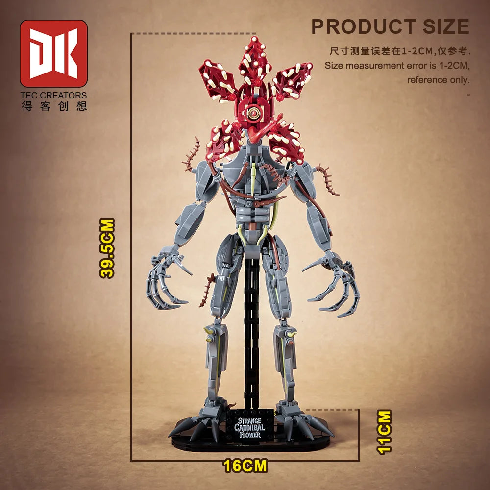 Horror Movie Stranger Chomper Figure Orchid Monsters Model Building Block Sets Toys Collector's Figure for Kids Halloween Gift