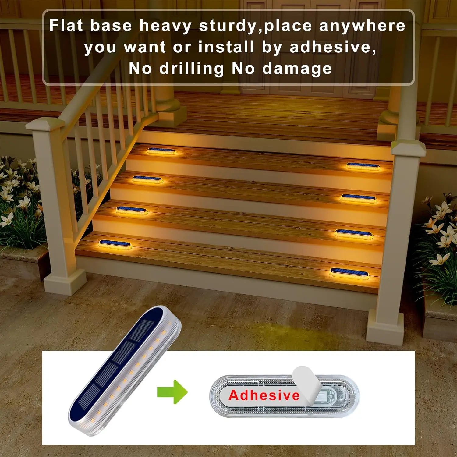 Quality Solar Step Lights Waterproof IP68 Warm White LED Path Lights Solar Powered Light Bar for Stairs Driveway Walkway Dock