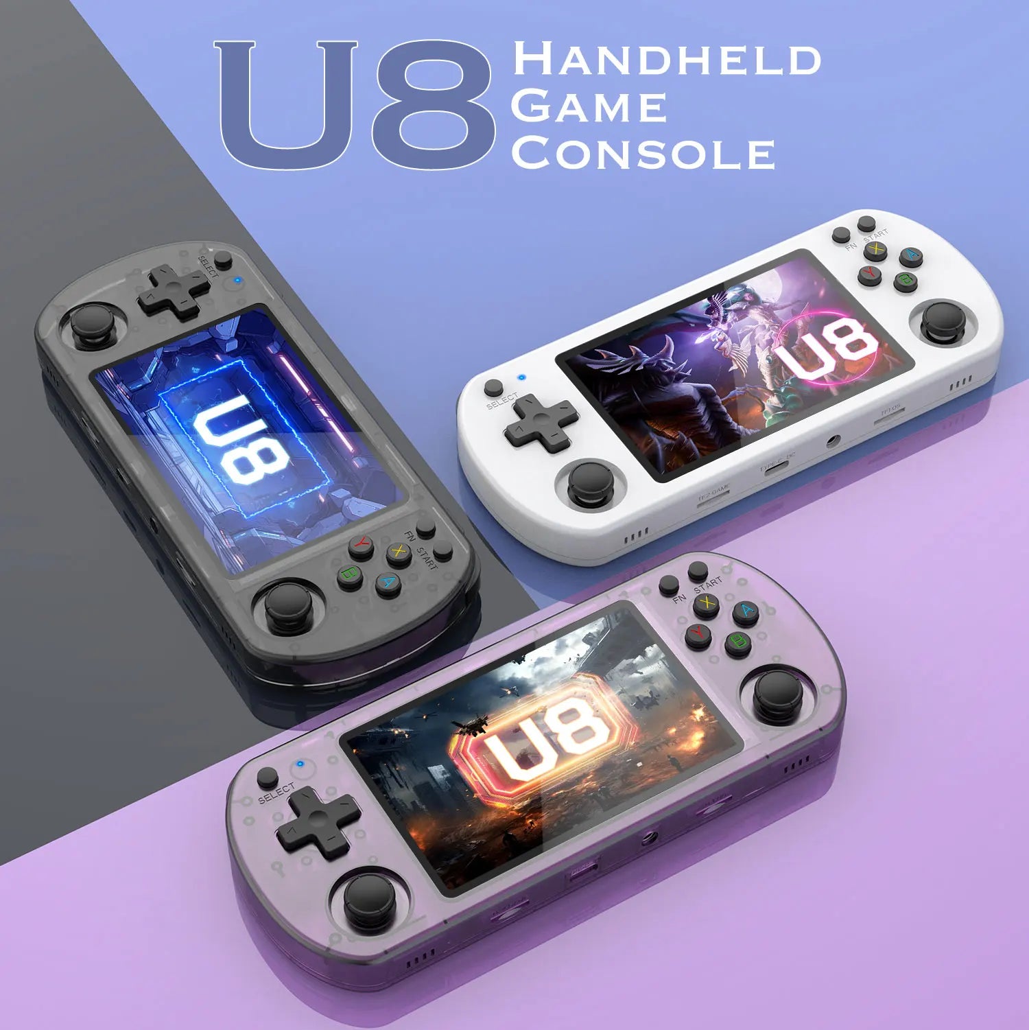 U8 Retro Handheld-Videospielkonsole Linux-System 4,0 Zoll IPS-Bildschirm Tragbarer Pocket-Videoplayer R36S 64G 128G Game Boy Geschenk