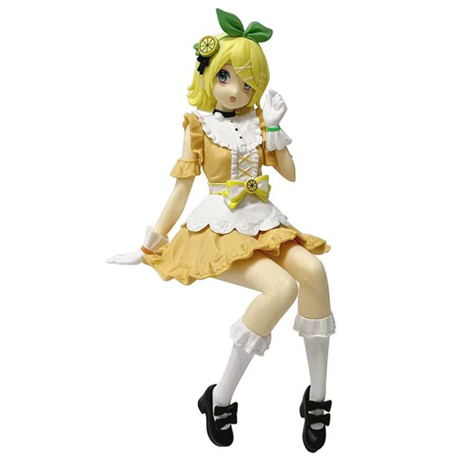 Anime Kagamine Rin Hatsune Miku Citrus Kagamine Rin PVC 15cm Anime Action Figures Desktop Accessories Model Collection Toy Gift