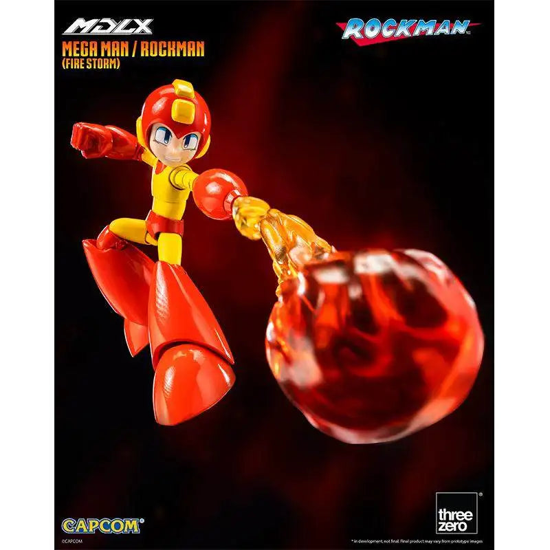 [In Stock] Genuine Threezero 3a Mdlx Rockman Flame Storm 102mm Mobile Doll Figure Model Anime Toy Gift