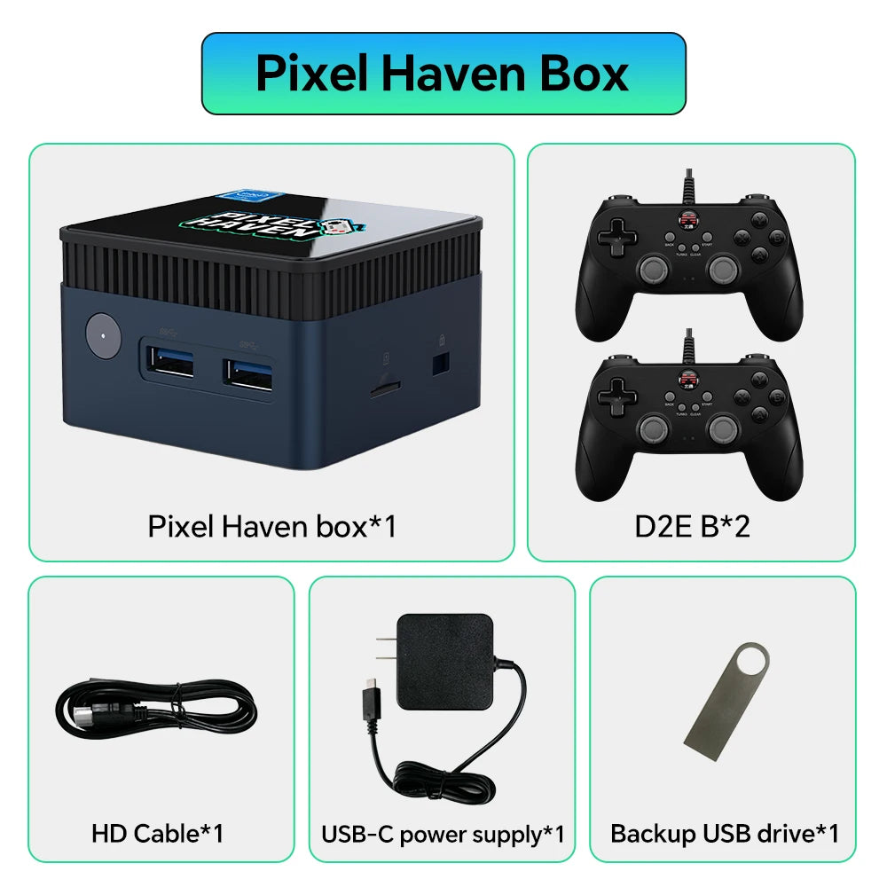 JMachen Retro Video Game Console For N64/PS3/PS1/PSP/MAME/NDS/WIIU Portable Mini PC With 38252 Retro Game&48 Emulators Plug&Play