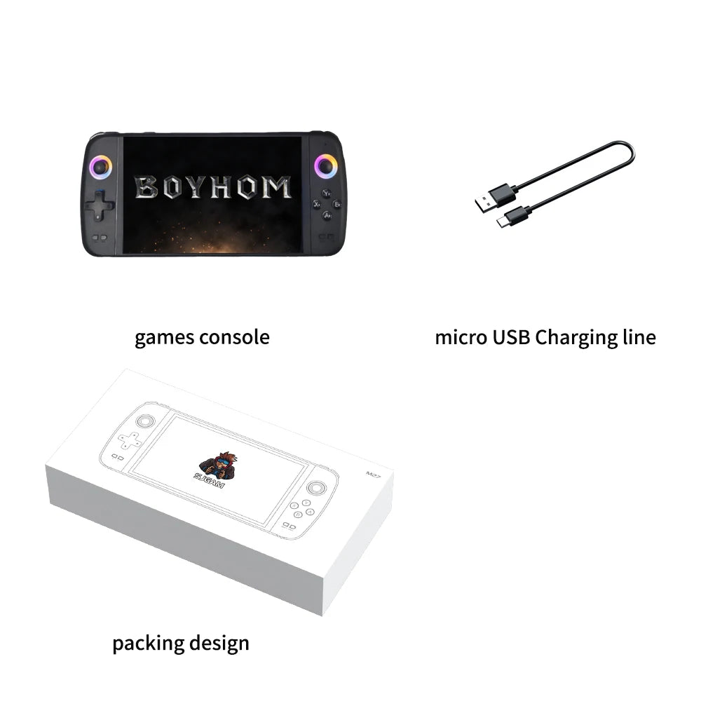 2025 BOYHOM M27 Big Screen  7 inches display Handheld Game Player supports PSP etc30+simulators  Have fun playing