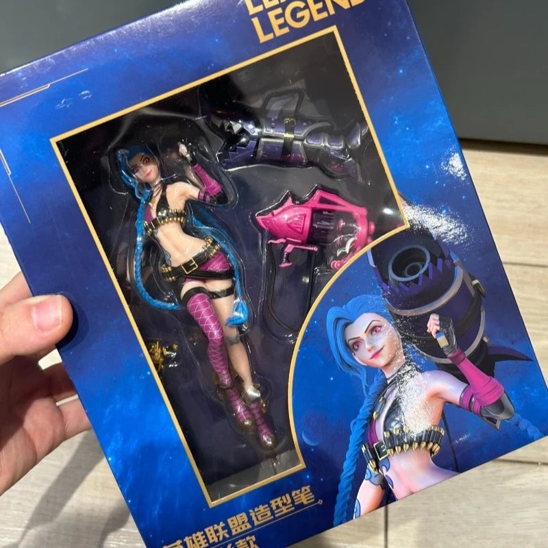 Jinx-Statue League of Legends 22CM PVC-Figur LOL Desktop-Dekoration Spiel Sammlergeschenk für Gamer Geburtstag Cosplay-Modell