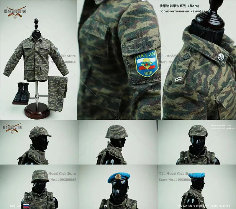 In Stock Marsdivine RUS-038 1/6 Scale Russia Soviet Camouflage Combat Uniform Set Fit 12'' Male Solider Action Figure Body Doll
