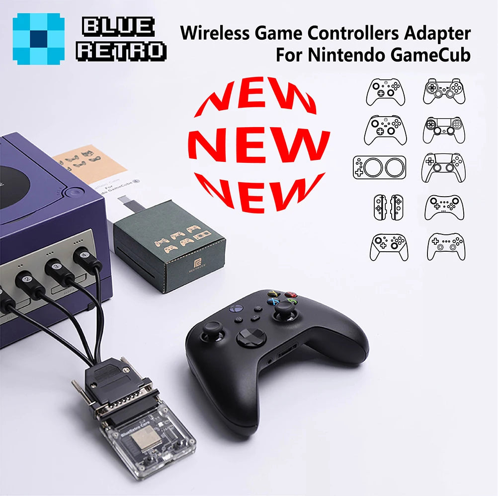 BlueRetro Bluetooth Wireless Game Controllers Converter Adapter For Nintendo GameCube Suitable PS4 5 Xbox One Switch Pro Handle