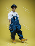 1/6 Anime Boy Head Denim Bib Pants Cloth Action Figure 12inch Movable Body Design Trickyman12 Trendy Man Soldier Model Toys