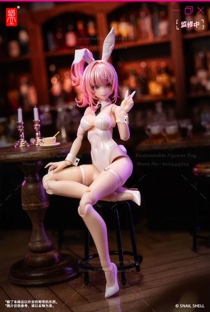 1/12 Female Soldier Aileen Cute Rabbit Girl Cartoon Anime Beautiful Maid 6Inch Mobile Suit Girl Action Figure T