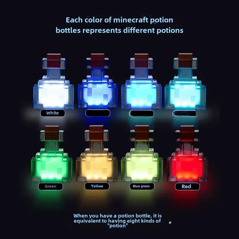 Brownstone Flashlight LED Night Light Bedroom Decorative Light Color Changing Bottle Weapon USB Charging with Buckle Kids Gift#E