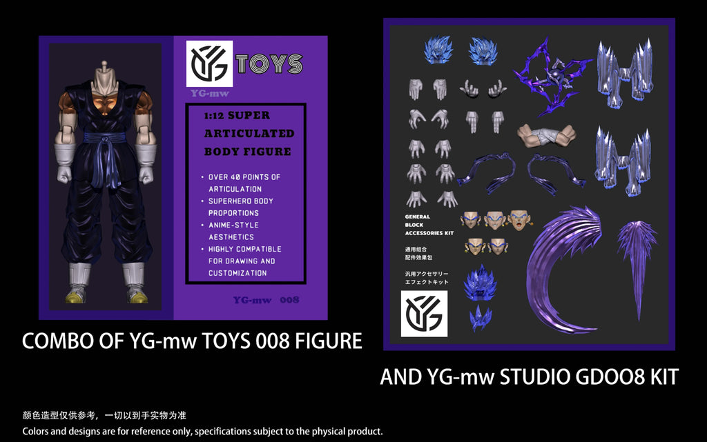 YG-MW Studio OC Toys Super Saiyan Vegetto Action Figures Dragon Ball SHF Super Saiyan SSJ Vegetto Son Goku Vegeta 3.0 Body