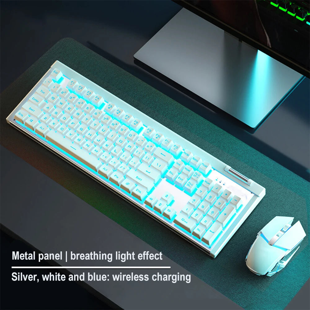T610 Kabellose Tastatur- und Mauskombination, wiederaufladbar, für Notebook, Desktop, Büro, Heimspiele und E-Sport