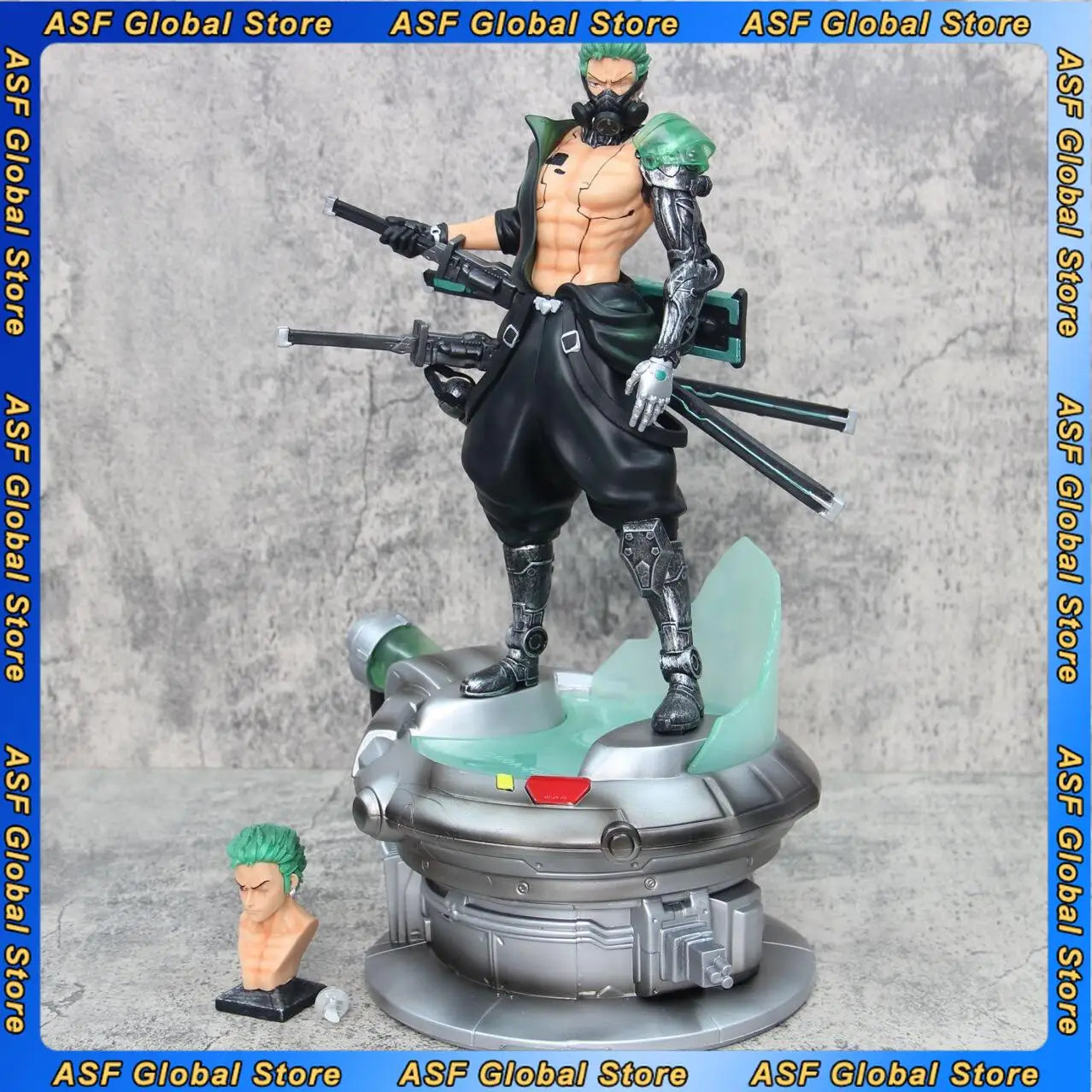 40 cm ONE PIECE Anime Figur Roronoa Zoro Punk Stil Peripherie PVC Modell Glow Statue Desktop Dekoration Ornamente Geschenke Spielzeug