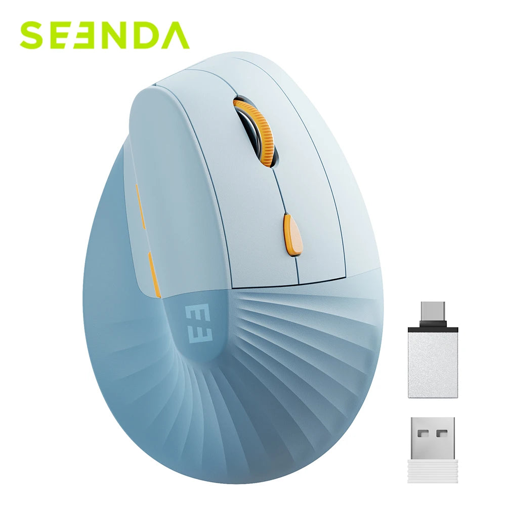 SEENDA Vertikale Kabellose Maus Typ C, wiederaufladbar, ergonomisch, USB &amp; Typ C Mäuse für Laptop, Laptop, PC, MacBook, Windows, Android