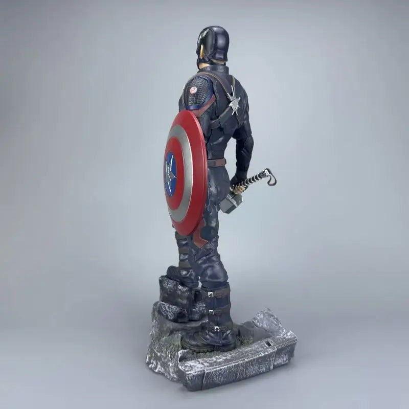 43cm Marvel Captain America Double Head Sculpt Action Figure Avengers Movie Peripheral Statue Desktop Decoration Gift For Men