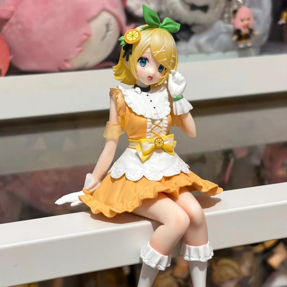 Anime Kagamine Rin Hatsune Miku Citrus Kagamine Rin PVC 15cm Anime Action Figures Desktop Accessories Model Collection Toy Gift