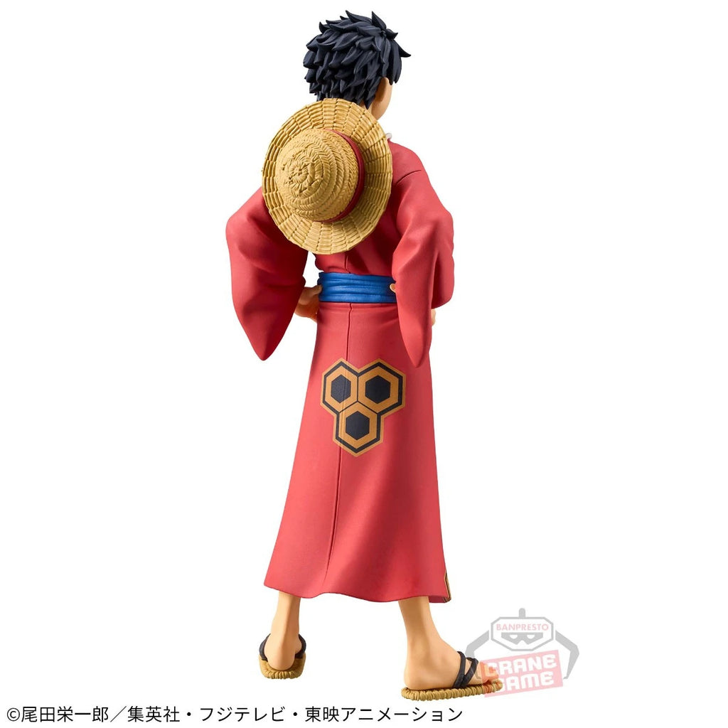 Bandai Original Banpresto One Piece DXF Yukata Luffy Zoro Sanji Japan Anime PVC Action Figure Collectible Model Toys Ornament