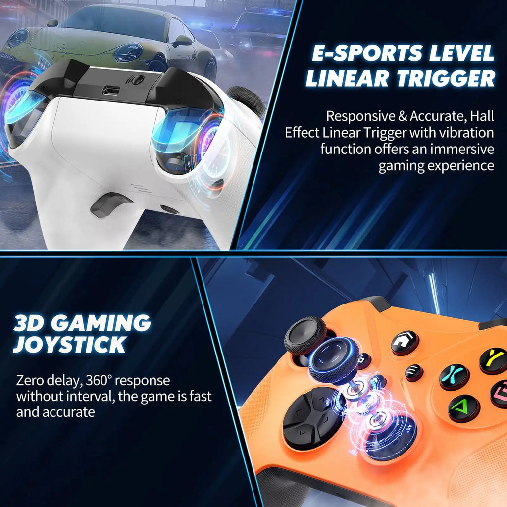 Wireless Controller For Xbox One Series X/S Pc Gaming Gamepad With Six Axis Gyro Sensor Dual Vibration Hall Effect Wifi Joystick