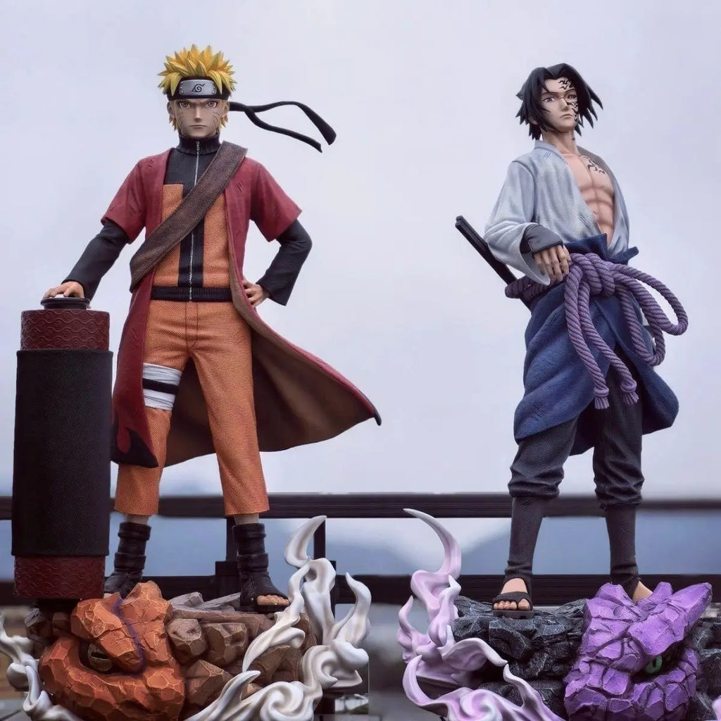 Anime NARUTO Figuren Uzumaki Naruto Uchiha Sasuke PVC Figuren Modell Manga Hokage Bausätze Spielzeug Ornamente ACG Sammlung Geschenk