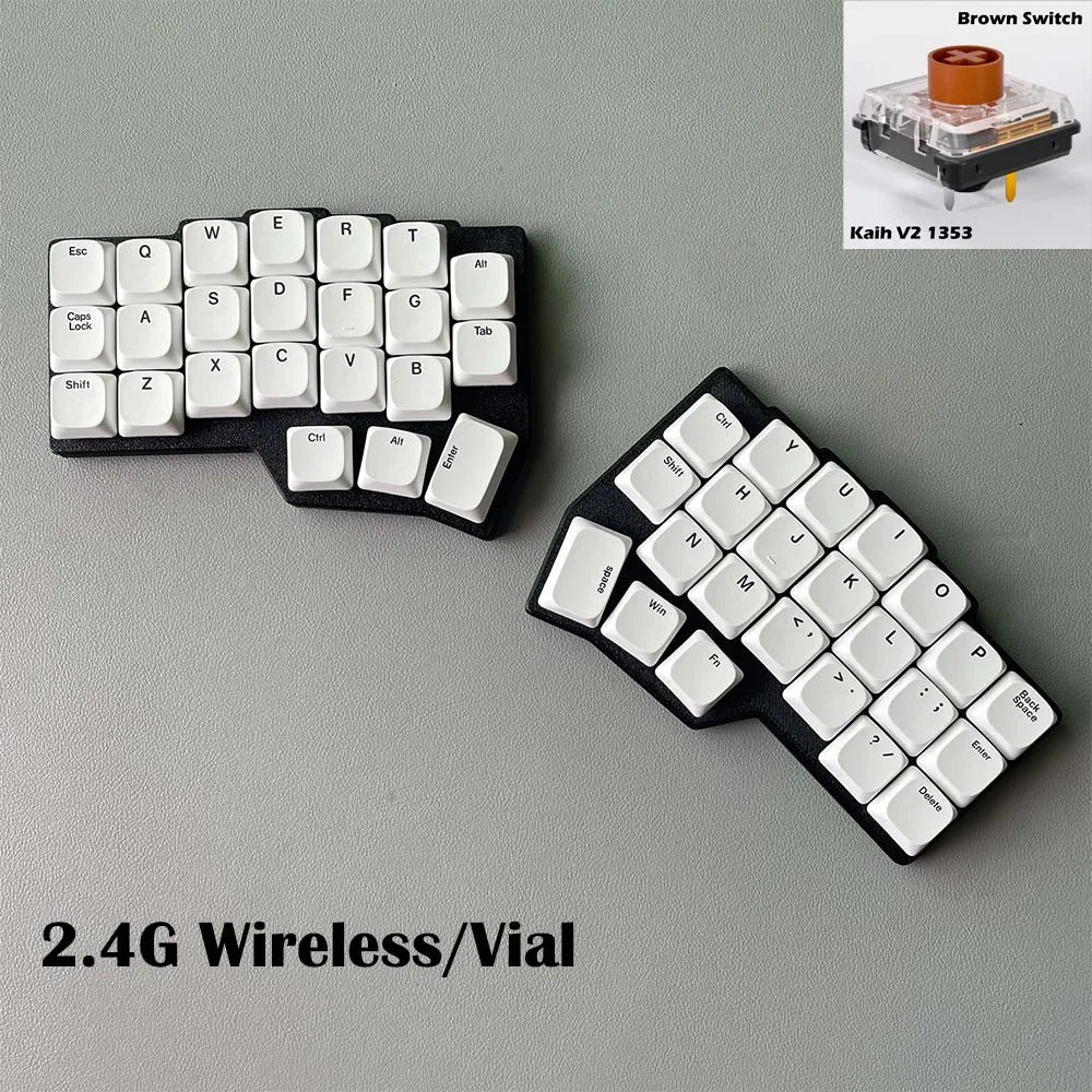 CHOC CORNE V4.1 Low Profile Ultrathin Split Mechanical Keyboard Hot-swap Kaih V1/V2 Switch 2.4G Wireless VIAL Programmable