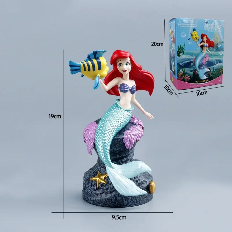 Disney The Little Mermaid Ariel Princess Action Figure Kids Toys Anime Situational Model Dolls Collection Room Car Decoration