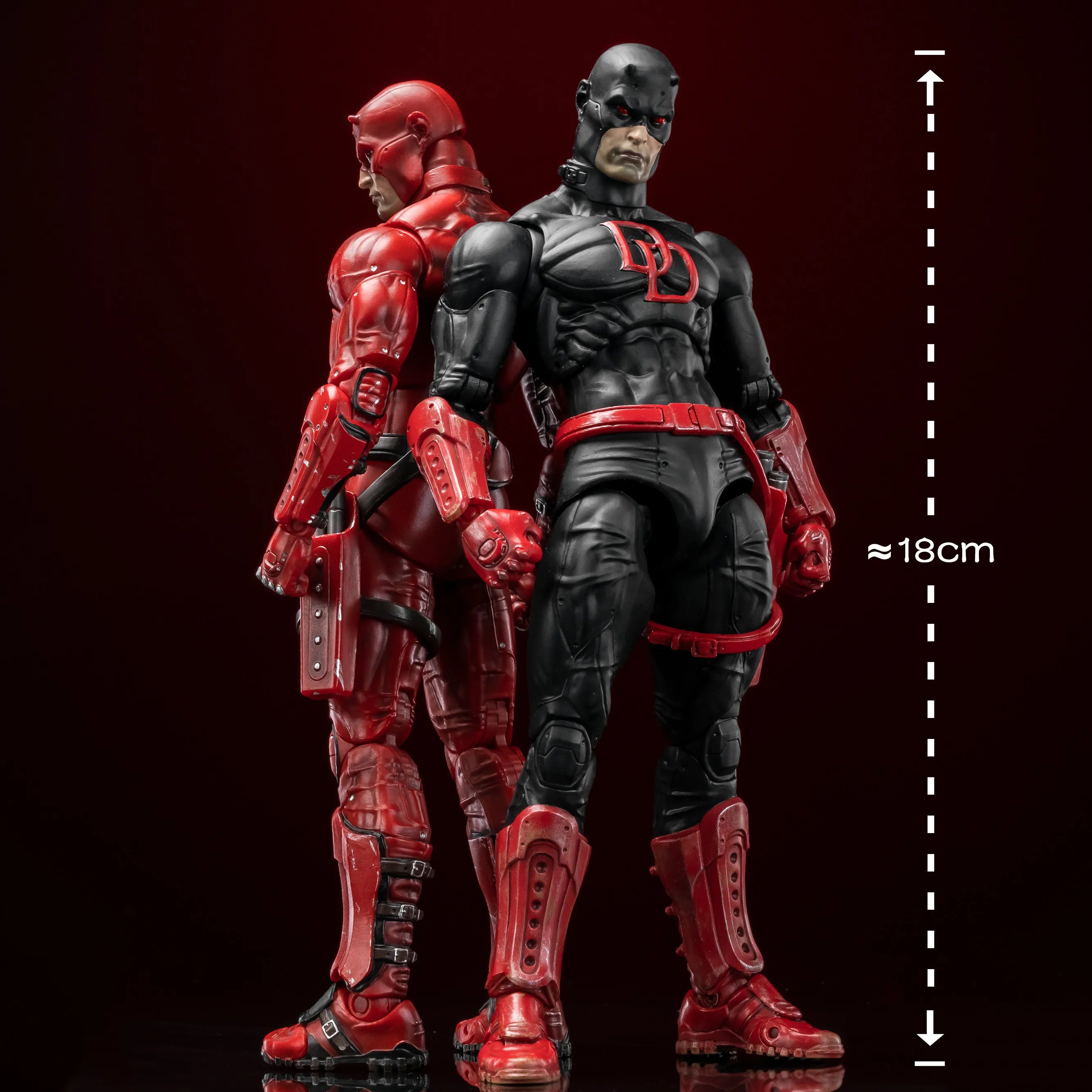 In Stock - FlefToys Marvel Daredevil Classic Red Shadowland Reborn Black 8" Action Figure Devil Defenders Matt Murdock Legends
