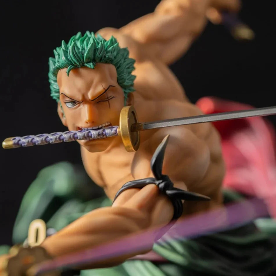One Piece Roronoa Zoro 10 cm Anime-Actionfigur – Dreiklingen-Sa-Maximum-Manga-Statuemodell für Sammler und Kinder