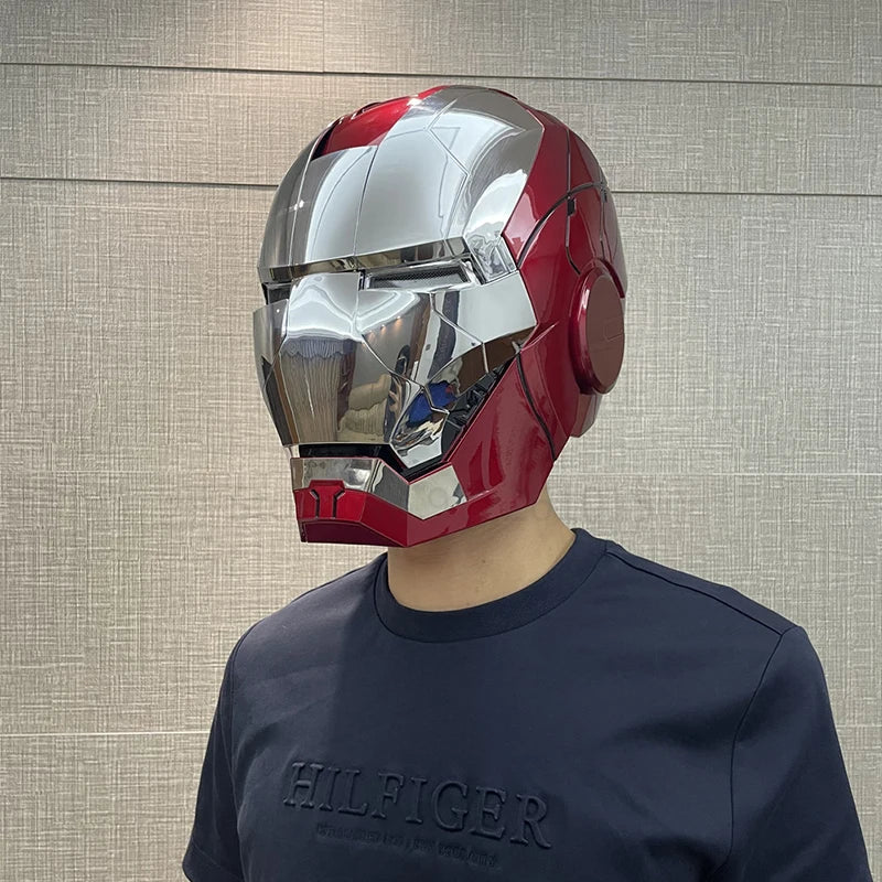 Iron Man Helmet Mk5 Електрическа маска за носене с гласово активиране 1:1 Автоматично отваряне и затваряне Модел Фигурка Играчка за възрастни Подарък