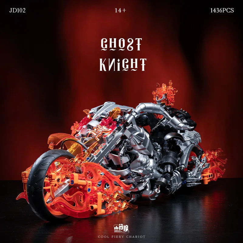 Ghost Rider Challenging Assembly Model Kit, Advanced Marvel Collectible Figure, DIY Motorcycle Rider Skeleton Toy Project