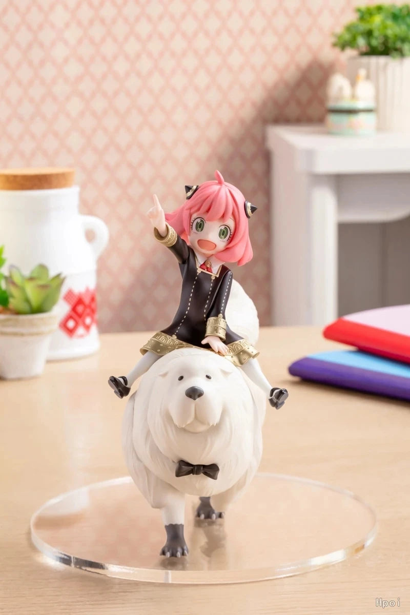 14CM Аниме Фигурка SPY×FAMILY Аня Бонд Форгър, яздеща куче, сладък модел PVC детски орнаменти играчки колекция подарък екшън фигурка