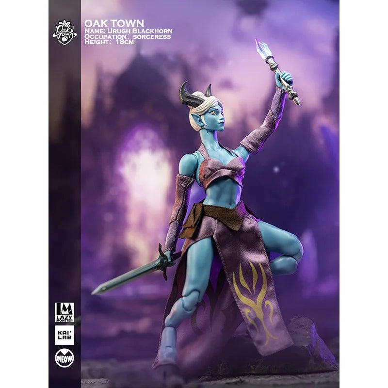 【IN STOCK】 Original Product Oak Town Wave 2 Green-haired Female Elf Blackhorn Draenei 1/12 Action Figure Fan Hobby