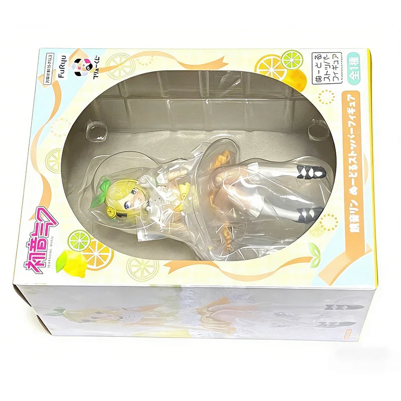 FuRyu Noodle Stopper Hatsune Miku Citrus MIKU B REWARD Kagamine Rin PVC 14CM Anime Action Figures Model Collection Toy