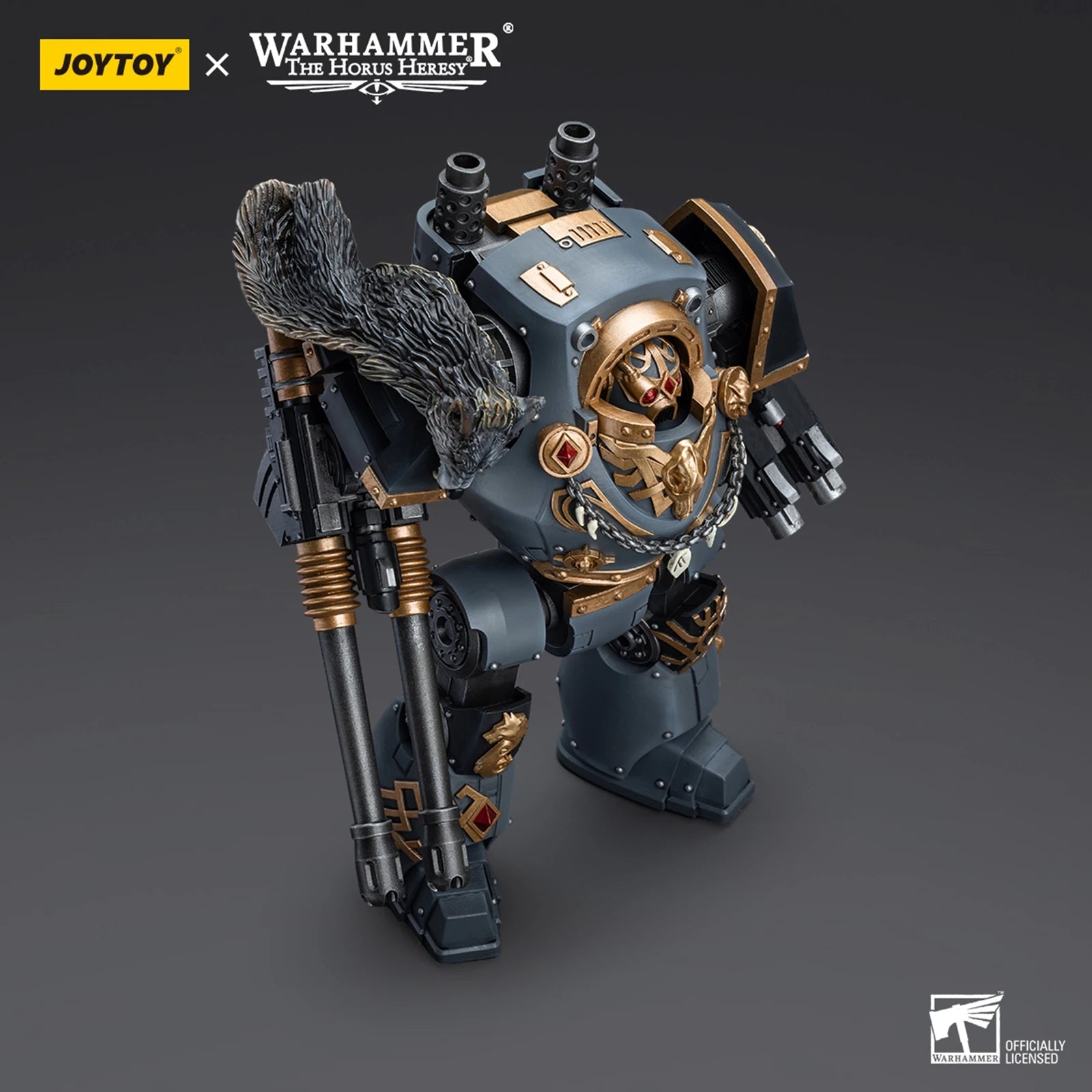 JOYTOY Warhammer 40K 1/18 Action Figure 24cm Space Wolves Contemptor Dreadnought with Gravis Bolt Cannon Collectible Toys Gift