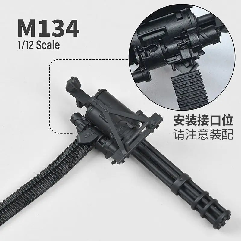 Gatling Heavy Machine Gun 1/12  Scale Weapons Weapon Suit for 6" Action Figure Figurine