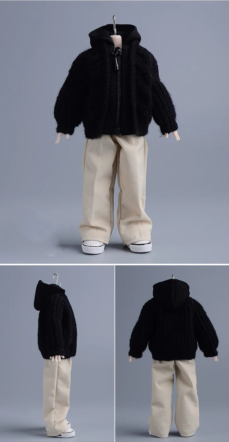 1/12 Scale Male Soldier Knitted Sweatshirt Sweater Jacket Cardigan Coat for 6in Asi Dolls Action FIgure Body Model DIY