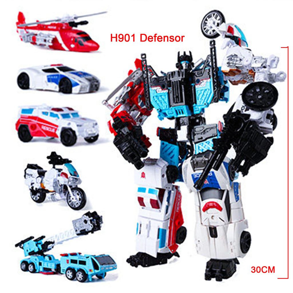 HZX Defensor H901 Transformation Toys Robot 5IN1 Combiner Superion Bruticus Devastator Deformation Action Figure